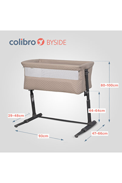 Colibro 2 in 1 bed Colibro BySide Co Sleeper Bassinet 93x58 cm, mattress included, retraction system, Taupe