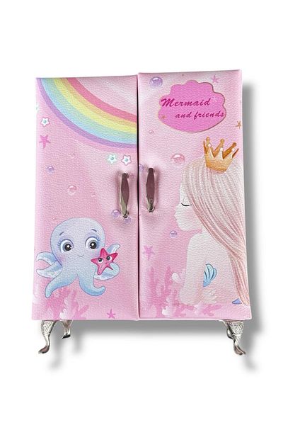 TAKIŞTIR Pink Color Mixed Figured Jewelry Cabinet/Organizer