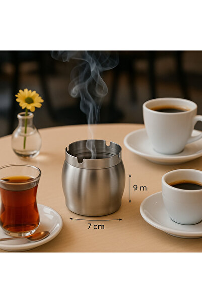 Fiyakalı Ürünler Atölyesi Scrumieră Fiyakalı din oțel inoxidabil fără miros, cu capac, design elegant și multifuncțional (OTO, CASĂ, BIROU, GRĂDINĂ)