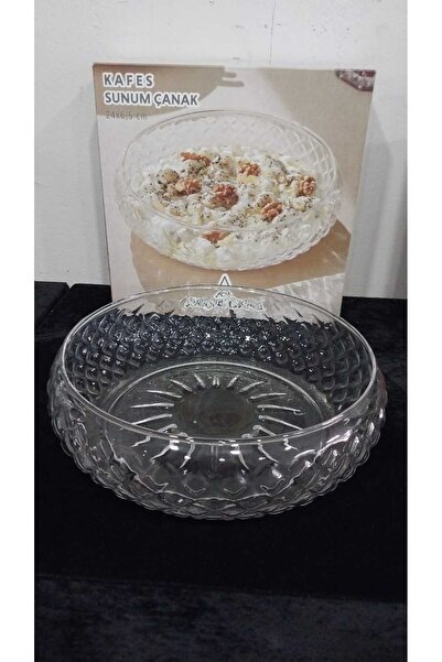 Loop Kördüğüm Handmade Large Size Glass Salad Bowl Presentation Bowl 24cm Lattice