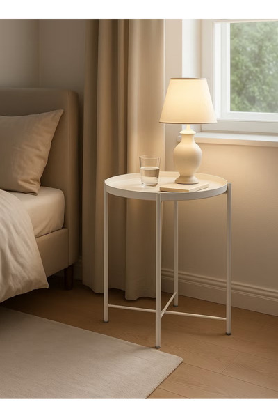 Domuik Round Steel Table White 45x53x45cm