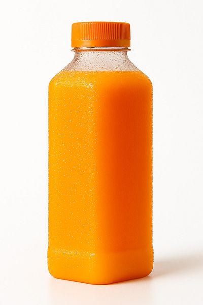 alenked 6 Pieces 1000 ml Smoothie Detox Bottle Transparent Plastic Leakproof Orange Cover with Corners