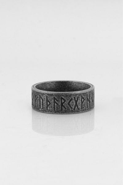 UKHWD SUPPLY 316L Steel Viking Futhark Men's Ring