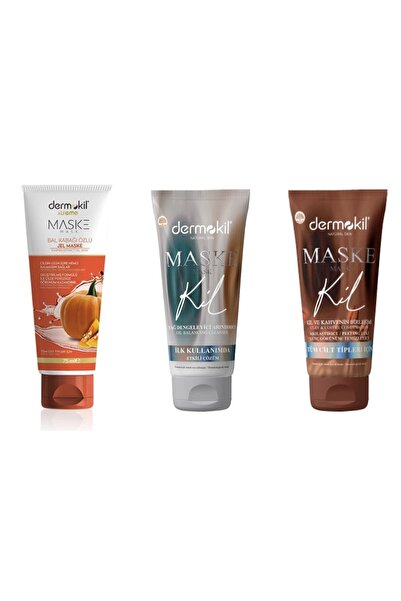 Dermokil Bal Kabağı & Yağ Dengeleyici & Sıkılaştıcı Genç Görünüm Için Maske 75 Ml X 3 Adet