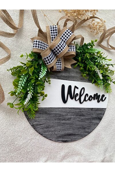 HOBİ55 Στολίδι πόρτας - Στολίδι εξωτερικής πόρτας Welcome - Αξεσουάρ μπροστινής πόρτας Syh.kareli