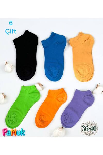 MYS GRUP TEKSTİL Ciorapi de damă, 6 piese, spălați, fără sudură, din bumbac pieptănat, din Lycra