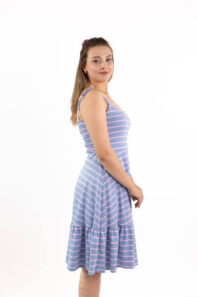 geef kıds Strap Striped Volant Top Size Double Layer Dress