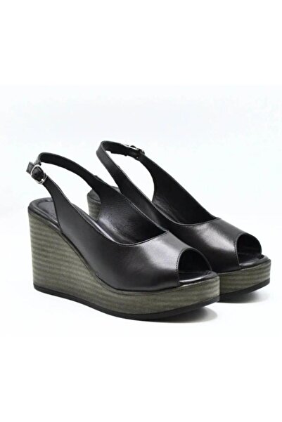 Venüs 2310802Y Women's Genuine Leather High Wedge Sole Gova Shoes