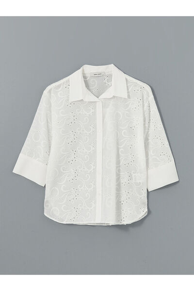 LC Waikiki New Season Openwork Oversize Women's Shirt - S5I319Z8