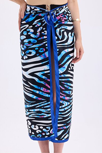 Bermody French Inspired Gathering Draped Swimsuit Pareo Set of 2 with Adjustable Straps, Stylish and Slimming Effect