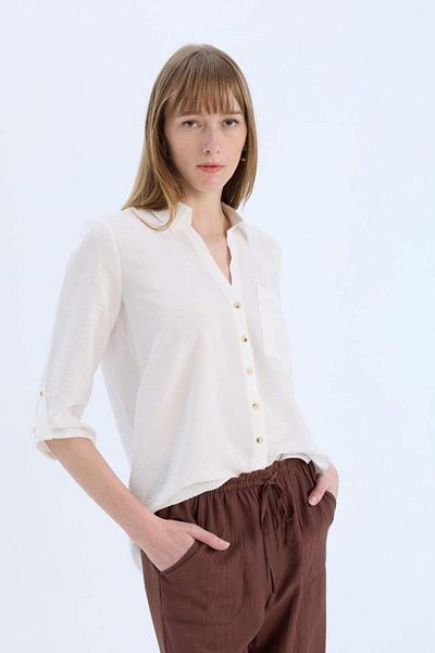 DeFacto New Season Regular Fit Basic Solid Long Sleeve Shirt