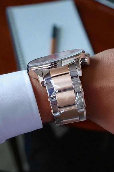 Daniel Klein Rose Gold/Metallic Steel Bracelet Men's Wristwatch with Calendar