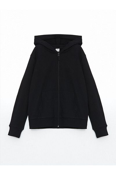 LC Waikiki New Season Hooded Girl's Zippered Sweatshirt - W52269Z4