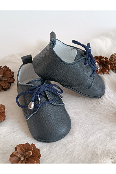 Hodore Alfa Navy Blue Genuine Leather Baby Loafer Shoes