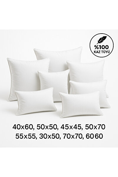 DNR Home % 100 Kaz Tüyü Premium Soft Kırlent Iç Yastık Dolgu Dekoratif Koltuk...