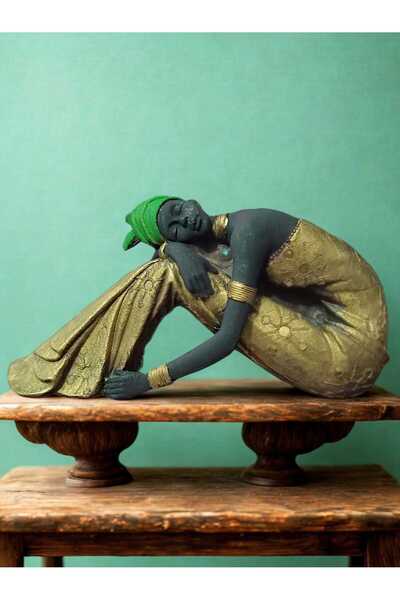 Yaratıcı sanatlar atölyesi Uyuyan Afrikalı Kız Dekoratif Biblo