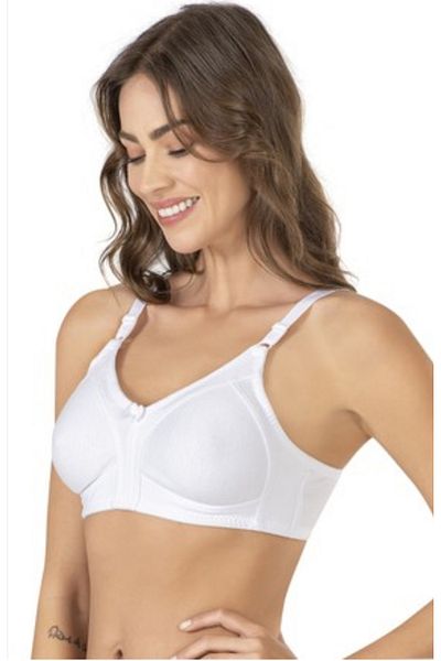 F.K 1955 Model Supportless and Non-Wired Gathering White Bra