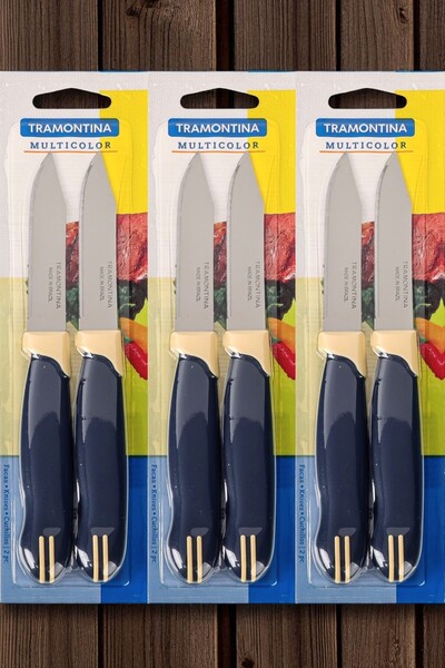 Pinkev Tramontina 6'lı Set Paslanmaz Çelik Kısa Tırtıklı Meyve Soyma Bıçağı