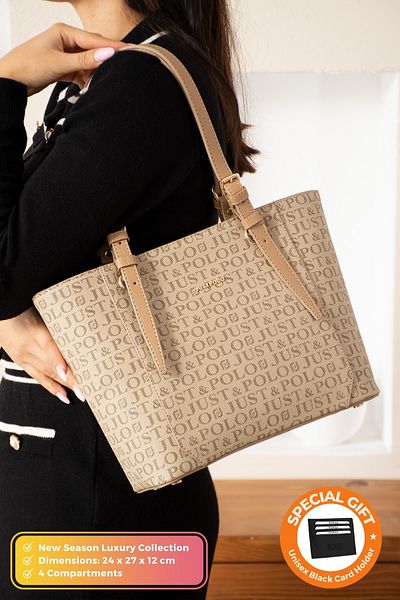 Just Polo Original Women's New Season 4 Compartment Luxury Soft Leather Adjustable Cross Strap Stylish Shoulder Bag