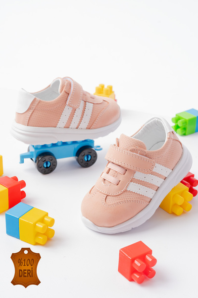 lina step Genuine Leather Orthopedic Lightweight Girls' First Step Baby Sports Shoes - Wide Fit