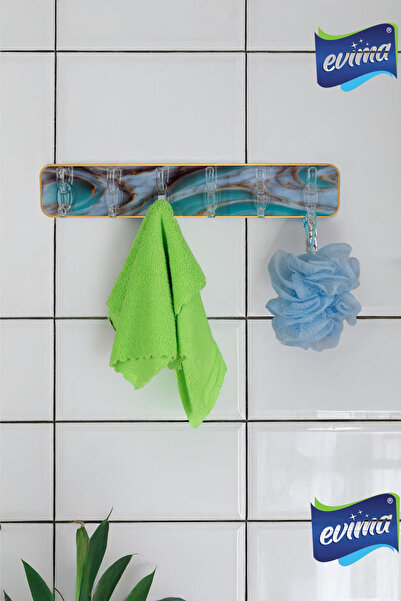 Genel Markalar 2 ADET 6'lı Mermer Desenli Güçlü Yapışkanlı Banyo ve Mutfak As...