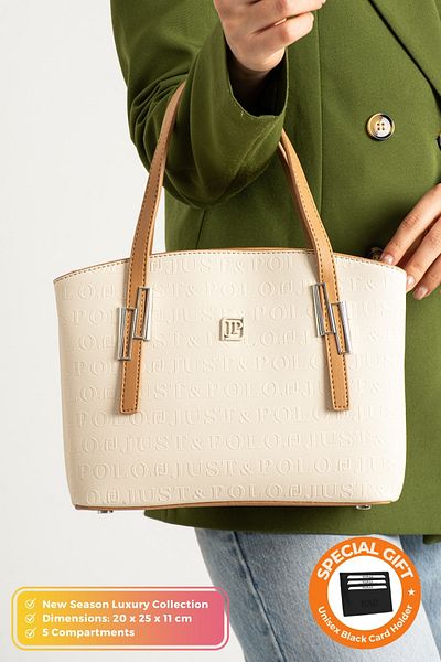Just Polo Original Women's New Season 5 Compartment Luxury Soft Leather Adjustable Cross Strap Stylish Shoulder Bag