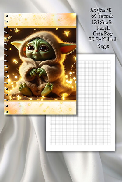 daily notebook YODA Kareli Okul Defteri,64 Yaprak/128 Sayfa Spiralli A5 Orta ...