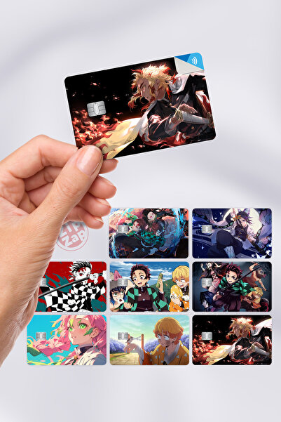 ZipZap Kimetsu No Yaiba Kart Kaplama Sticker 7 Adet Demon Slayer