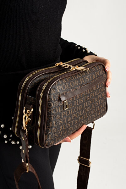 POLOGRAND London Γνήσια τσάντα ώμου Just Polo Collection 5 τμημάτων πολυτελείας από μαλακό δέρμα με ρυθμιζόμενο σταυρό λουράκι