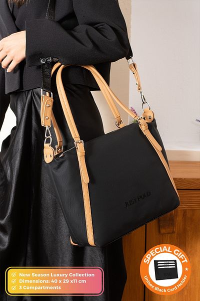 Just Polo Original Women's New Season 3 Compartment Luxury Soft Leather Adjustable Cross Column Strap Shoulder Bag