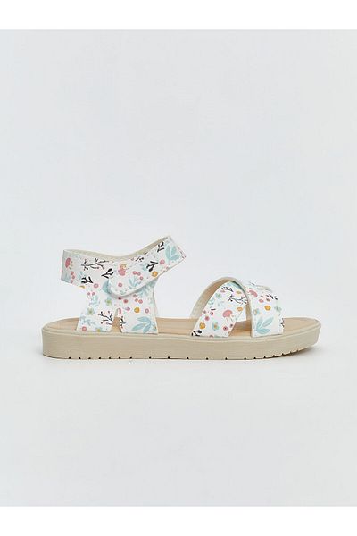 LC Waikiki New Season Floral Velcro Girls Sandals - S5Jd97Z4