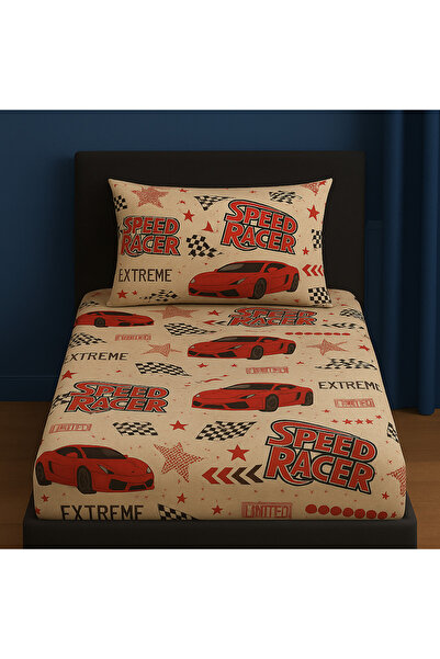 sehra Single Cotton Fitted Sheet + 1 Pillowcase Set Quality Durable Children's Pattern Set