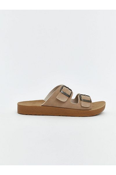 LC Waikiki Beige Suede Look Girl's Slippers