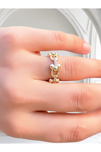 VEGALUXE خاتم بتصميم مشبك فولاذي قابل للتعديل حسب الإصبع. لا يسود.