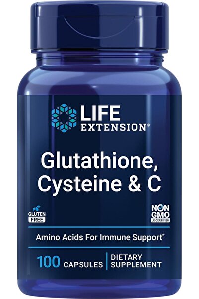 Life Extension الجلوتاثيون سيستين ومضادات الأكسدة سي مع أحماض أمينية فيتامين ...