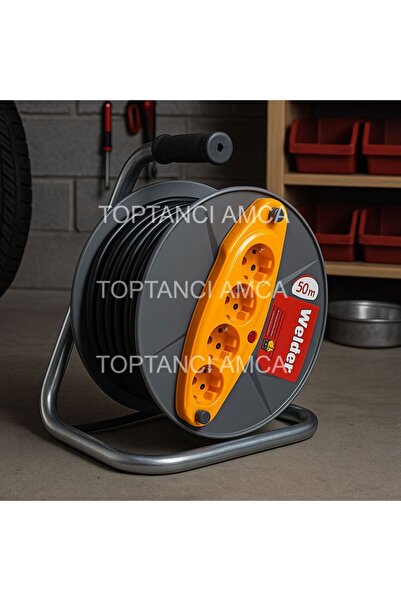 Toptancı Amca Seyyar Kablo Makaralı Uzatma Kablosu Grup Priz 3x2.5 50 Metre