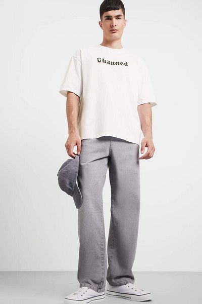DeFacto New Season 100% Cotton Loose Fit Crew Neck Printed Short Sleeve T-Shirt