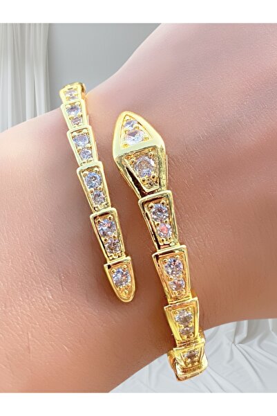 VEGALUXE سوار من الفولاذ الحجري على شكل ثعبان قابل للتعديل حسب محيط المعصم. ل...