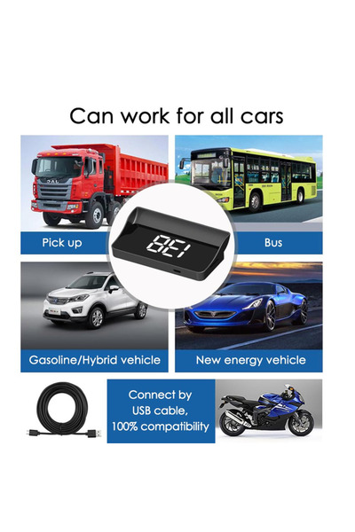 KUO Universal Digital Speedometer for Cars - Same Standard as Traffic Cameras (White Light)