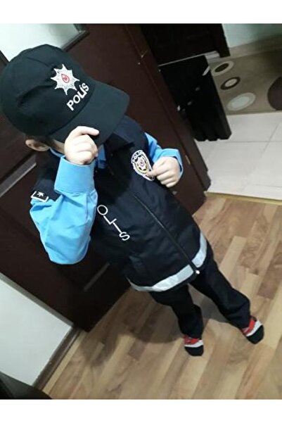 Yonca Çocuk Çocuk Yelekli Gömlekli Polis Kıyafeti 2-10 Yaş Arası