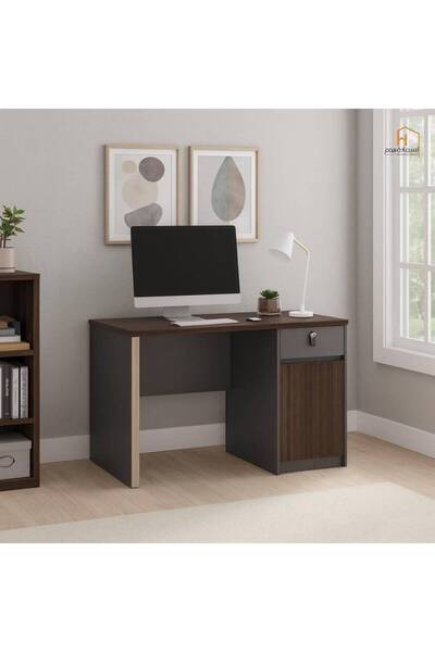 Al Saada Home Wooden Desk - Dark Brown - 140×60×75cm
