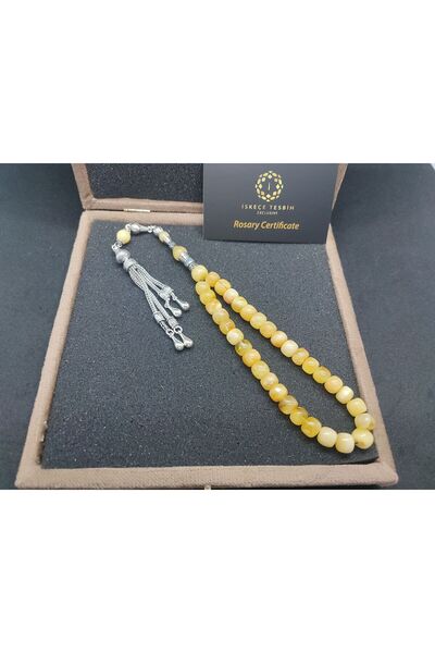 İskeçe Tesbih مخمل VIP معلب بشراشيب فضية 18.76 جرام. مصفف الشعر الفضي الليتوا...