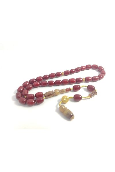 İskeçe Exclusive Jesus Balkaya Masterpiece Double Piece Imame Old Style Countersunk Old Tightening Amber Certified 8320