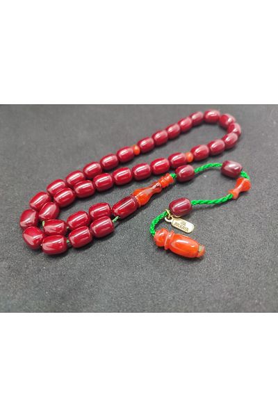 İskeçe Exclusive Jesus Balkaya Masterpiece Double Piece Imame Old Style Countersunk Old Tightening Amber Certified 8295
