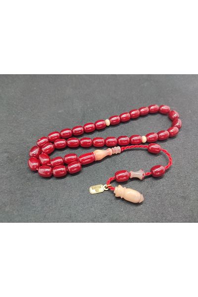 İskeçe Exclusive Jesus Masterpiece of Balkaya Double Piece Imame Old Style Countersunk Old Crimping Amber Certified 8294