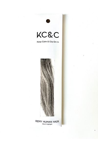 keep calm Salt and Pepper Black Light Hair Wavy Single Highlight