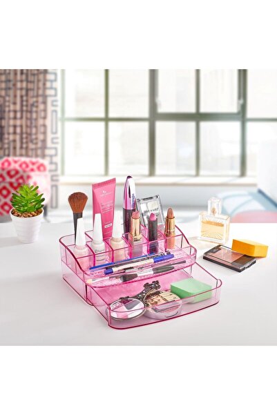 Leony منظم أدوات التجميل ذو 11 حجرة ودرج واحد