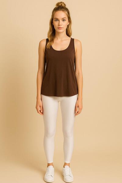 COTENCONCEPT 2 Pieces A-Line Comfortable Fit Basic Thick Strap Undershirt T-Shirt