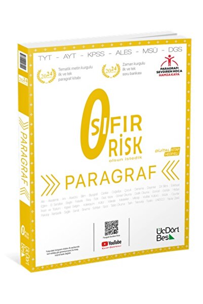 ÜçDörtBeş Yayınları 345 Paragraf Sıfır Risk 2025 Model Üç Dört Beş Yayıncılık