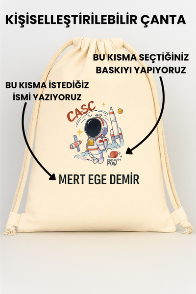 ESİLA KİDS Erkek Çocuk Kıyafet Kesesi Özel İsim Yazılı Kişiselleştirilebilir ...